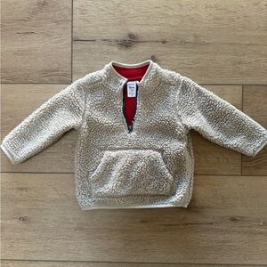 Cozy Tan Sherpa Kids Pullover 18M